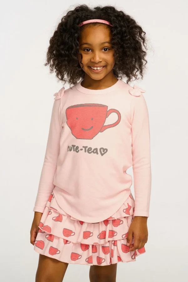 Store Cute Tea Long Sleeve Tee Kids Girls