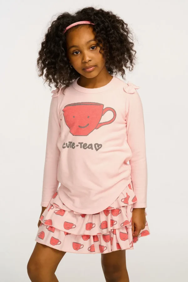 Store Cute Tea Long Sleeve Tee Kids Girls