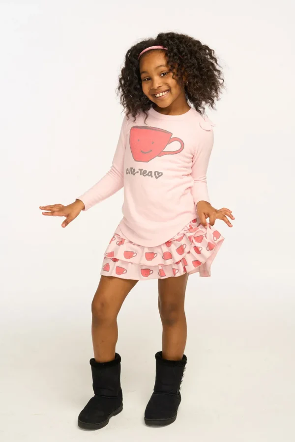 Store Cute Tea Long Sleeve Tee Kids Girls