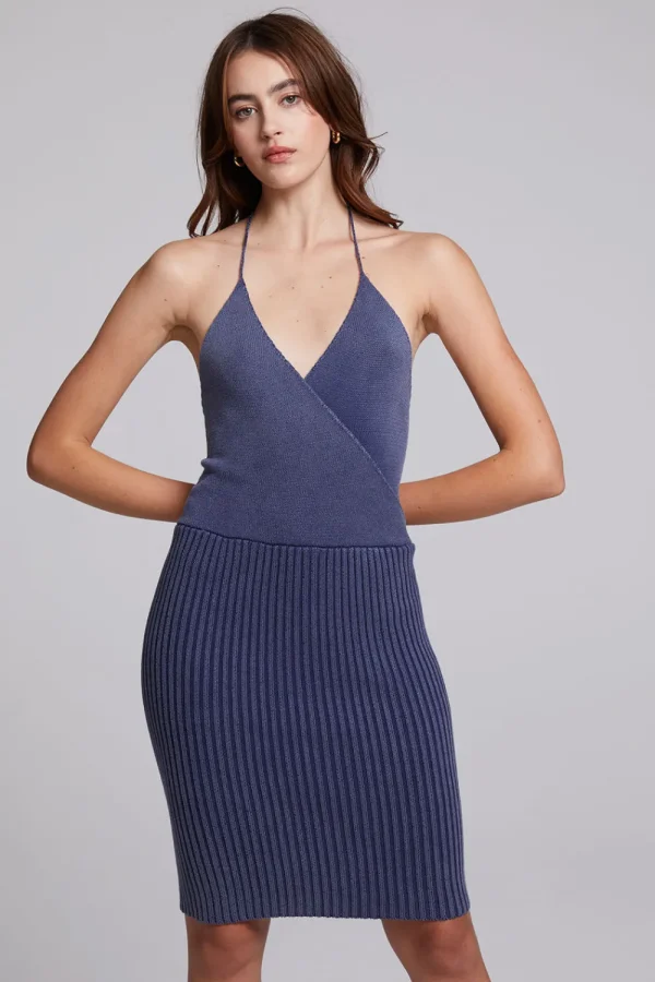 Shop Dahlia Washed Indigo Mini Dress Women Loungewear | Dresses