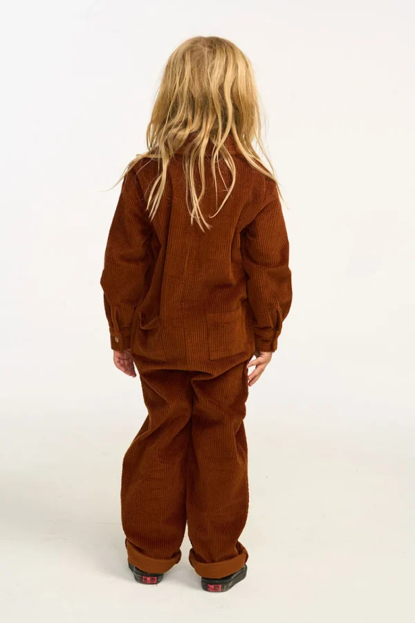 Best David Walnut Brown Corduroy Jumpsuit Kids/BOY Boys