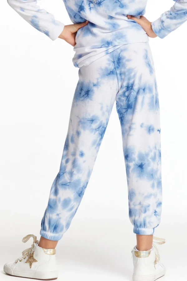 Fashion Denim Tie Dye Heart Cozy Knit Sweatpant Kids Girls