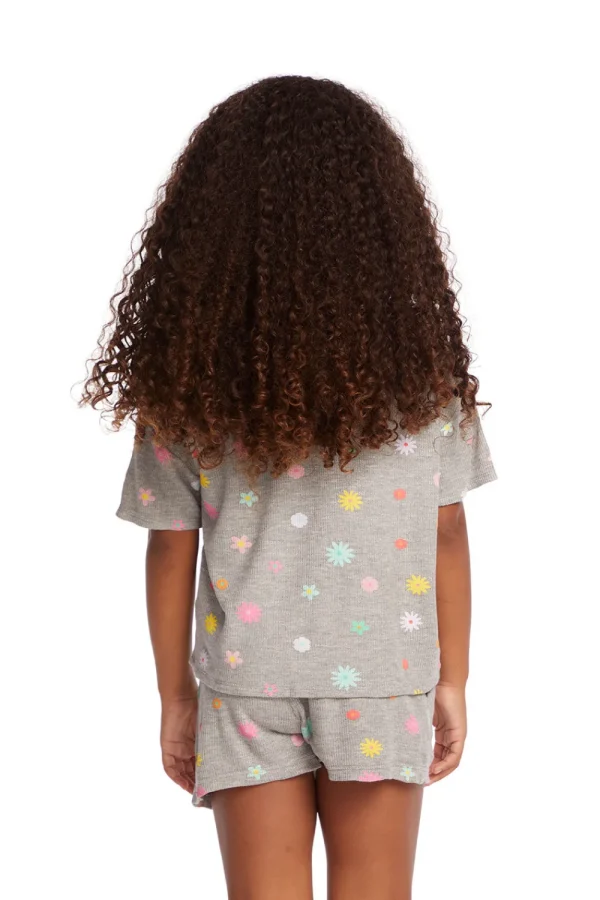 Store Devin Embroidered Flowers Girls Tee Kids Girls