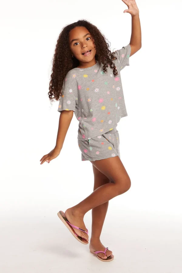 Store Devin Embroidered Flowers Girls Tee Kids Girls