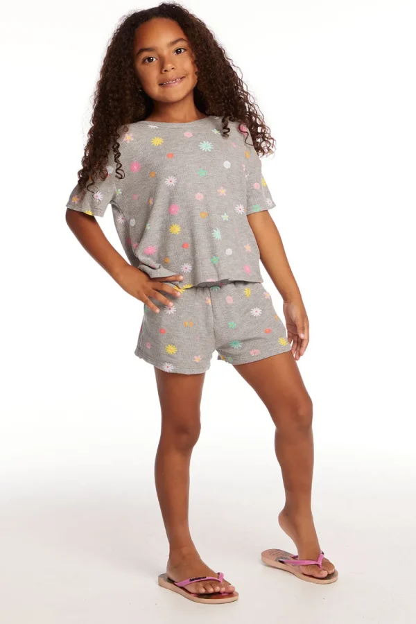 Store Devin Embroidered Flowers Girls Tee Kids Girls
