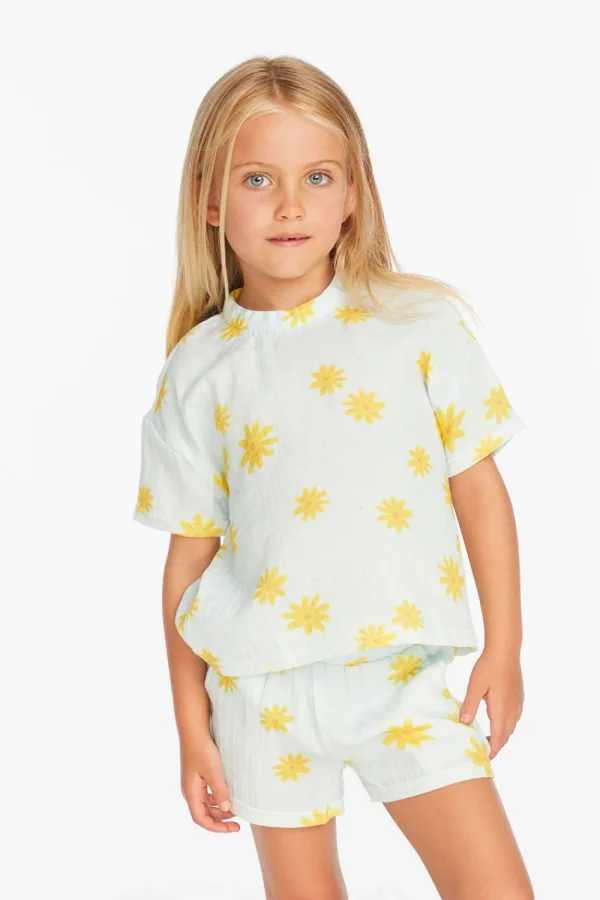 Flash Sale Devin Powder Blue Daisy Girls Tee Kids Girls