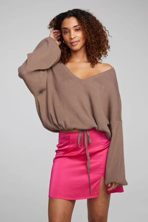 Fashion Diamond Deep Taupe Long Sleeve Women Loungewear