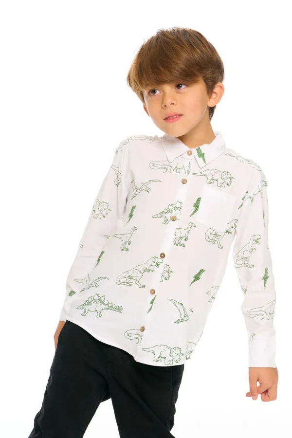 Cheap Dino Button Down Kids/BOY Boys