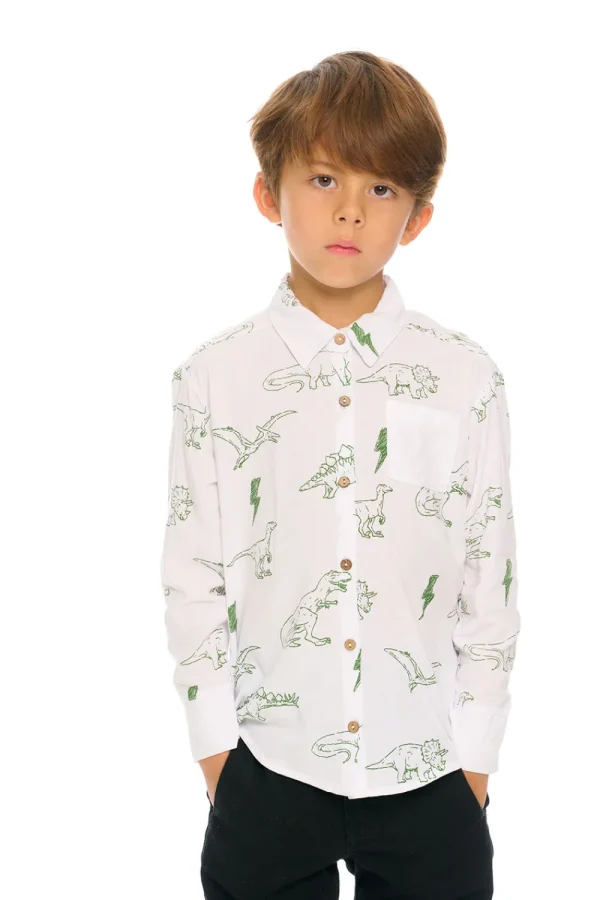 Cheap Dino Button Down Kids/BOY Boys