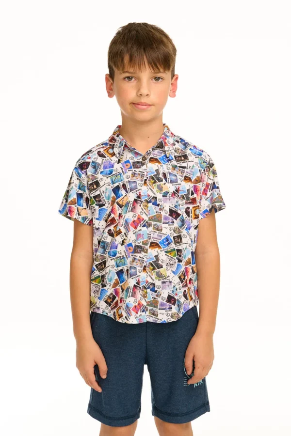 Discount Disney 100 - Air Mail Button Down Shirt Kids/BOY Boys