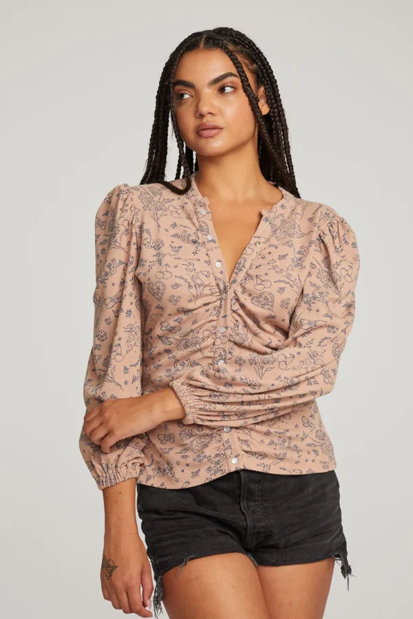 Hot Ditsy Print Long Sleeve Women Loungewear | Graphics