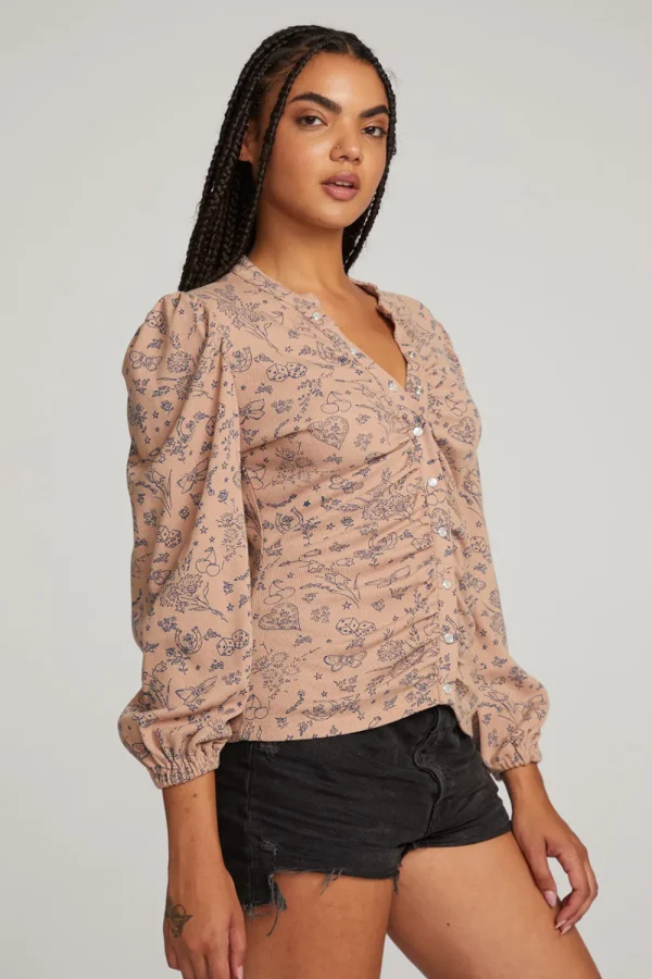 Hot Ditsy Print Long Sleeve Women Loungewear | Graphics