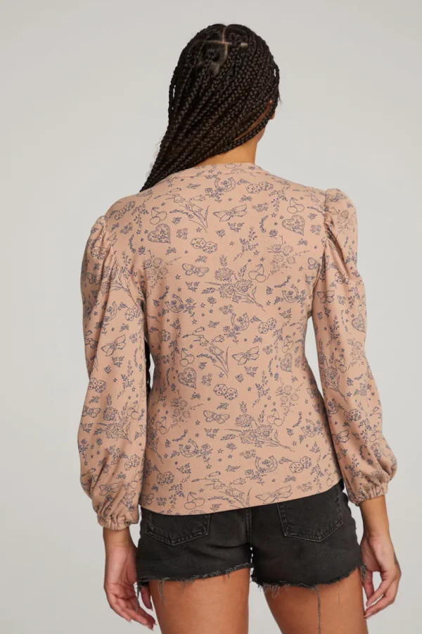 Hot Ditsy Print Long Sleeve Women Loungewear | Graphics