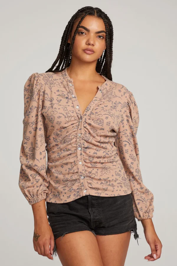 Hot Ditsy Print Long Sleeve Women Loungewear | Graphics