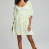 Clearance Dolce Mini Dress - Baby Blue Daisy Floral Women Loungewear | Dresses