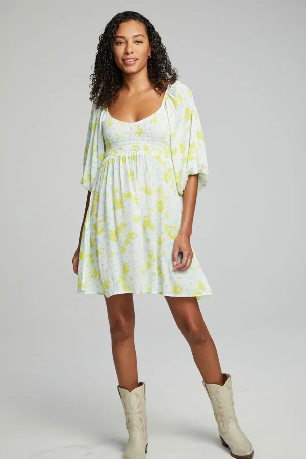 Clearance Dolce Mini Dress - Baby Blue Daisy Floral Women Loungewear | Dresses