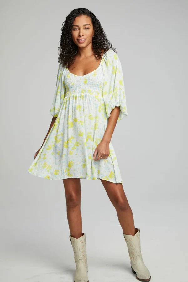 Clearance Dolce Mini Dress - Baby Blue Daisy Floral Women Loungewear | Dresses