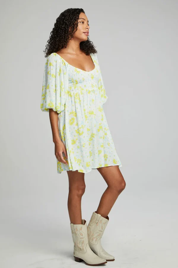 Clearance Dolce Mini Dress - Baby Blue Daisy Floral Women Loungewear | Dresses