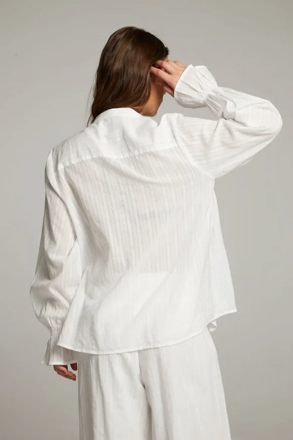 Sale Dolphin White Button Down Women Loungewear | Tops