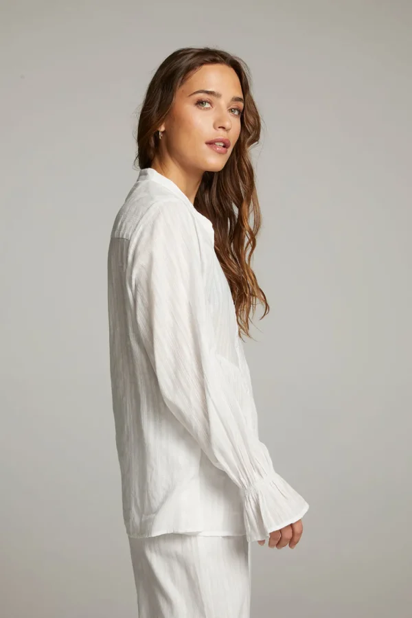 Sale Dolphin White Button Down Women Loungewear | Tops