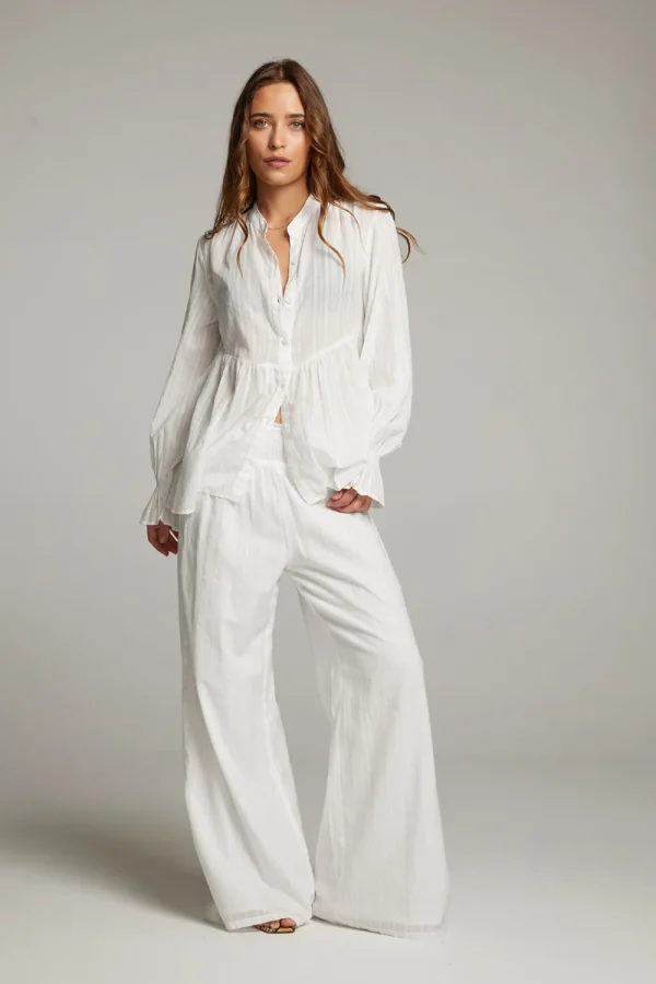 Sale Dolphin White Button Down Women Loungewear | Tops