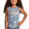 Online Dream Emb Star Girls Vintage Jersey Shirttail Muscle Kids Girls
