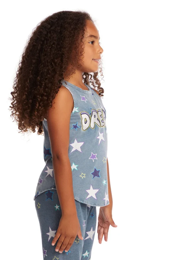Online Dream Emb Star Girls Vintage Jersey Shirttail Muscle Kids Girls