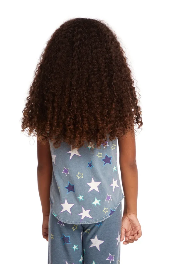 Online Dream Emb Star Girls Vintage Jersey Shirttail Muscle Kids Girls