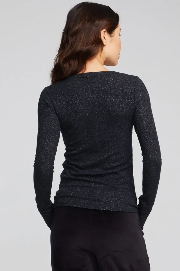 Outlet Drifter Shadow Black Henley Women Loungewear | Tops