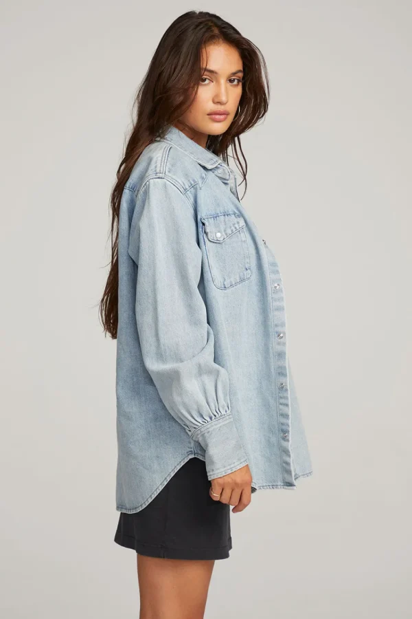 Store Elk Classic Blue Button Down Women Loungewear | Tops