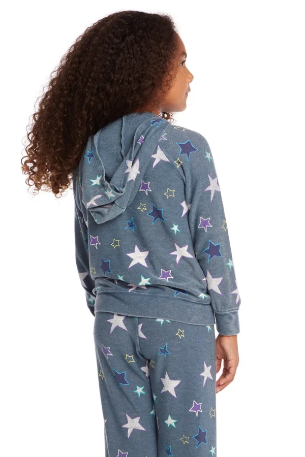 Clearance Embroidery Stars Girls Zip-up Hoodie Kids Girls