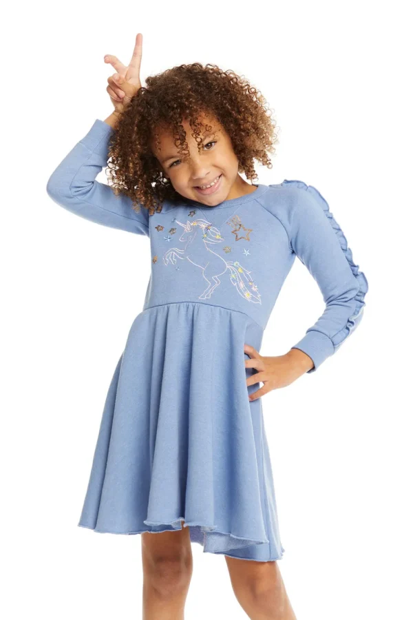 Outlet Embroidery Unicorn Dress Kids Girls