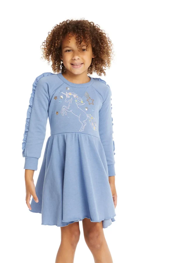 Outlet Embroidery Unicorn Dress Kids Girls