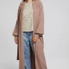 Outlet Evee Warm Taupe Maxi Cardigan Women Outerwear | Loungewear