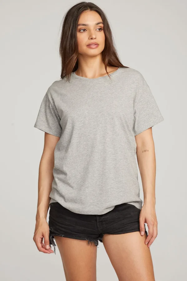 Cheap Everyday Essential Heather Grey Crew Neck Tee Women Loungewear | Tops