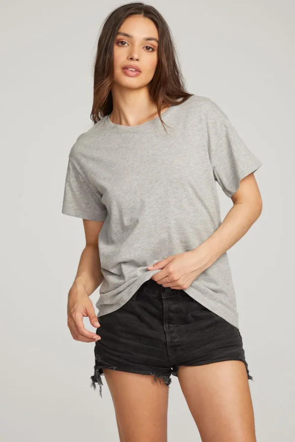 Cheap Everyday Essential Heather Grey Crew Neck Tee Women Loungewear | Tops