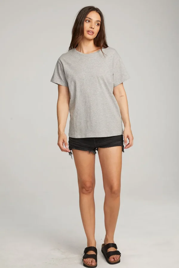Cheap Everyday Essential Heather Grey Crew Neck Tee Women Loungewear | Tops