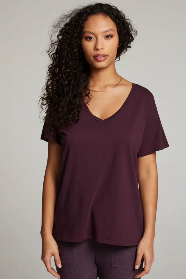 Discount Everyday Essential Plum Perfect V Neck Tee Women Loungewear | Tops
