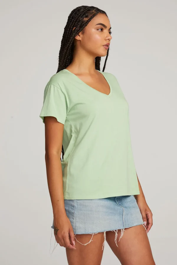 Clearance Everyday Essential Quiet Green V-neck Tee Women Loungewear | Essentials