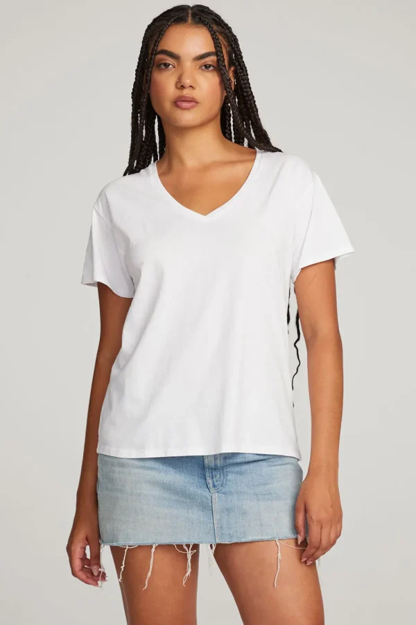 Shop Everyday Essential White V-neck Tee Women Loungewear | Essentials