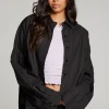 Outlet Ezra Licorice Button Up Women Loungewear | Tops