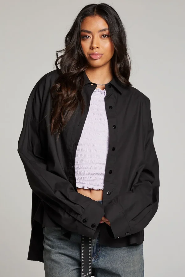 Outlet Ezra Licorice Button Up Women Loungewear | Tops