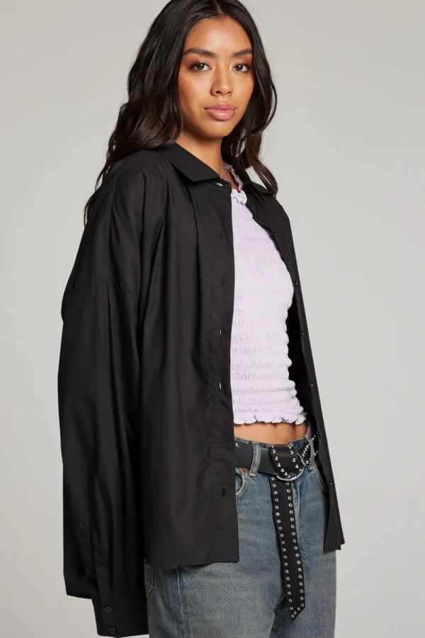 Outlet Ezra Licorice Button Up Women Loungewear | Tops
