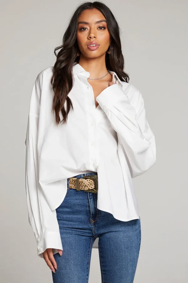 Outlet Ezra White Button Up Women Loungewear | Tops