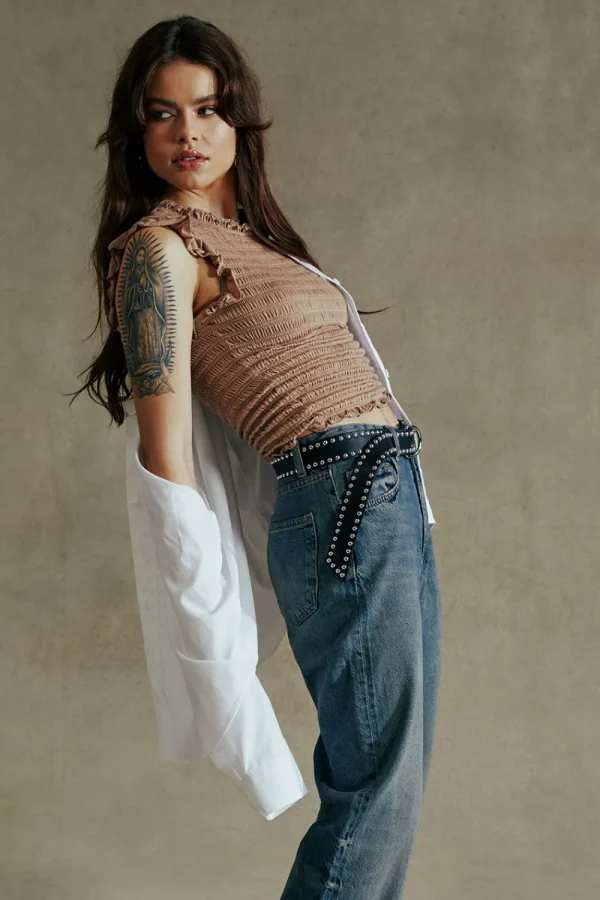 Outlet Ezra White Button Up Women Loungewear | Tops