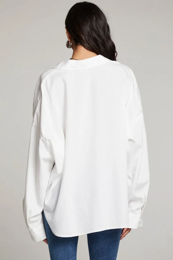 Outlet Ezra White Button Up Women Loungewear | Tops