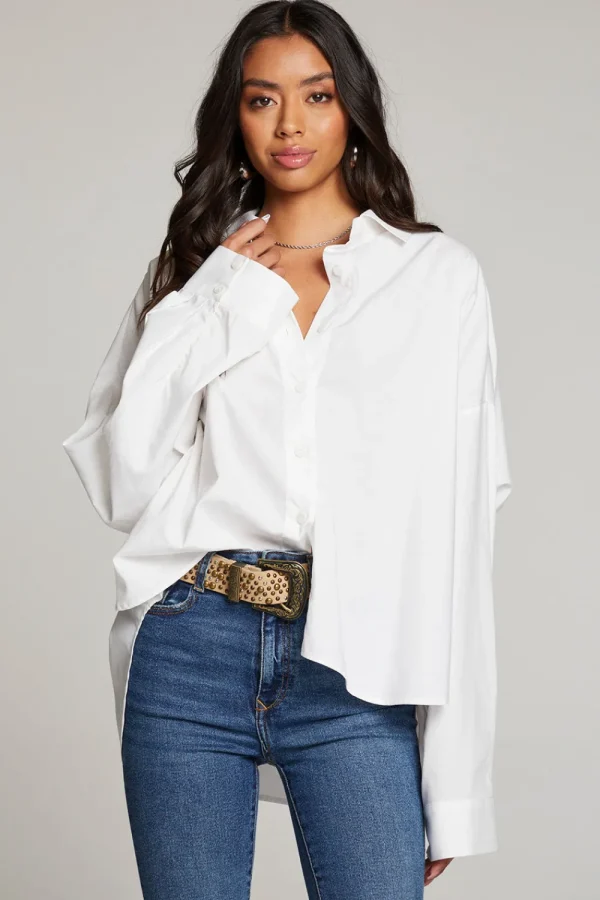 Outlet Ezra White Button Up Women Loungewear | Tops