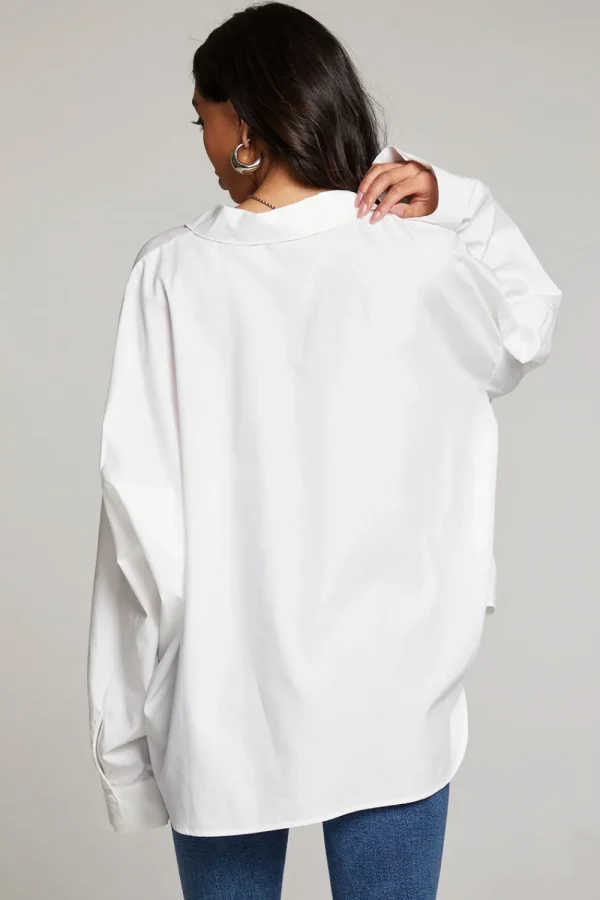 Outlet Ezra White Button Up Women Loungewear | Tops