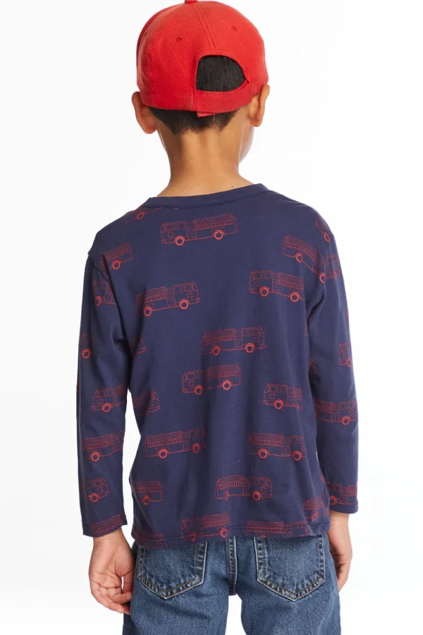New Fire Trucks Boys Long Sleeve Crew Neck Tee Kids/BOY Boys