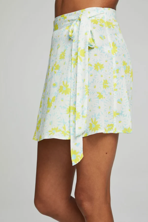 Cheap Fleet Wrap Mini Skirt - Baby Blue Daisy Floral Women Loungewear | Bottoms